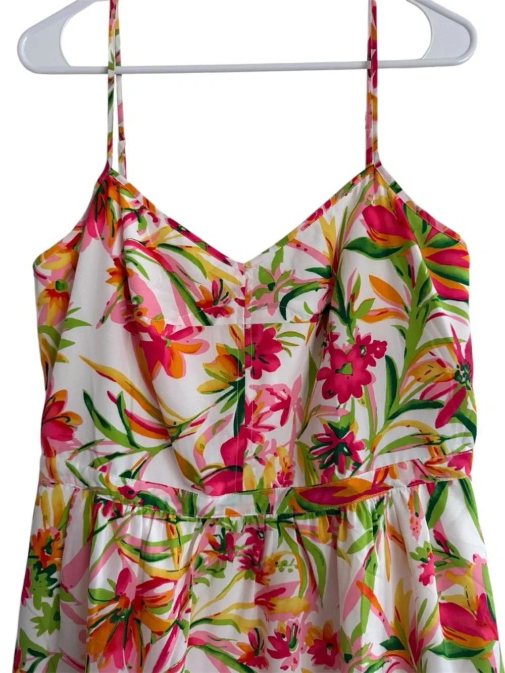 NWT J Crew Tropical Floral Seaside Cami Dress Spaghetti Strap Dress w/Pockets 14